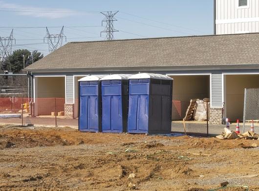 multiple construction portable toilets can be rented at once for a single job site in order to accommodate multiple employees and prevent lines